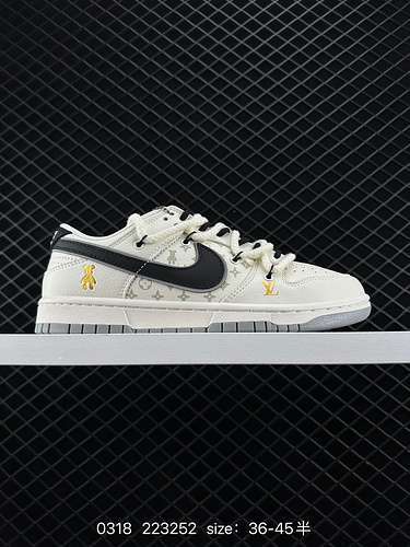 26 Scatti reali esclusivi di Nk SB Dunk Low LV cobranded Grey Gold Violent Bear Anniversary sneakers