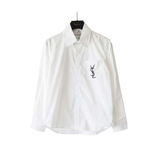 Camicia YSL Saint Laurent YSL 23ss con LOGO ricamato