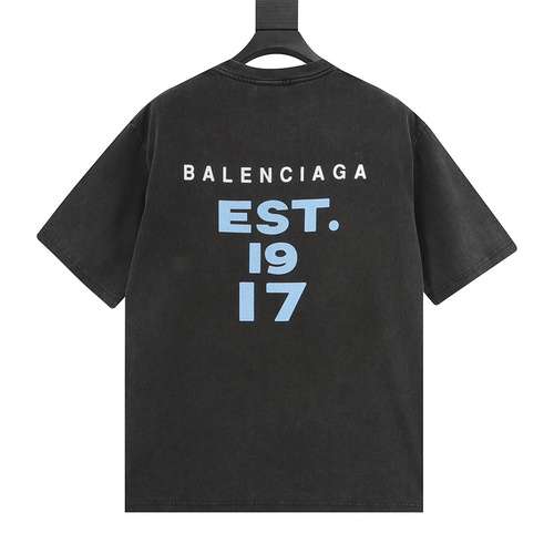 Tshirt a maniche corte lavata con stampa BLCG 1917