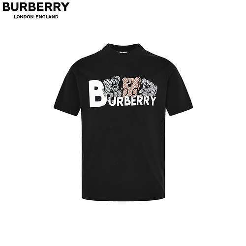 T-shirt a maniche corte con stampa della lettera BurberryBBR con orso l0go