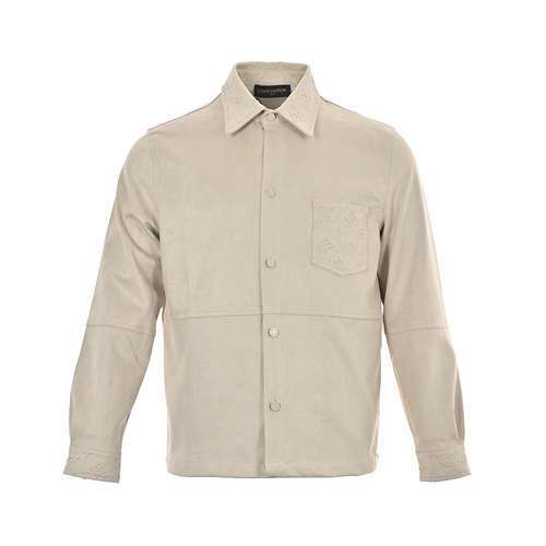 Giacca camicia in pelle scamosciata presbiopia tascabile LVLouis Vuitton 23Fw