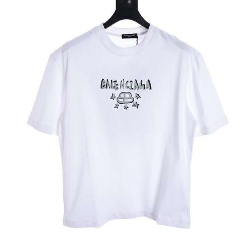 T-shirt a maniche corte con stampa di lettere graffiti BLCG Lock Star Butterfly