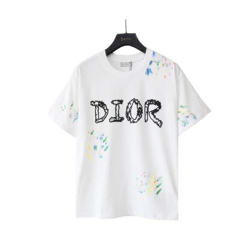 T-shirt a maniche corte con logo colorato di CD Dior