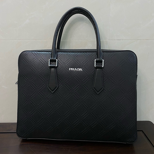 Briefcase for men of the P family, made of imported top-quality original leather, high-end replica v