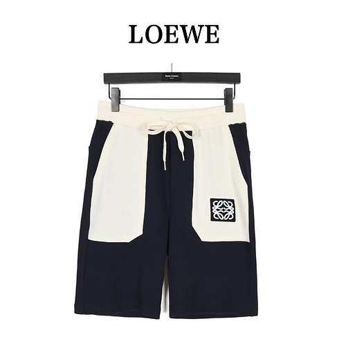 Pantaloncini waffle ricamati a blocchi di colore Totoro con tasca grande LELoewe