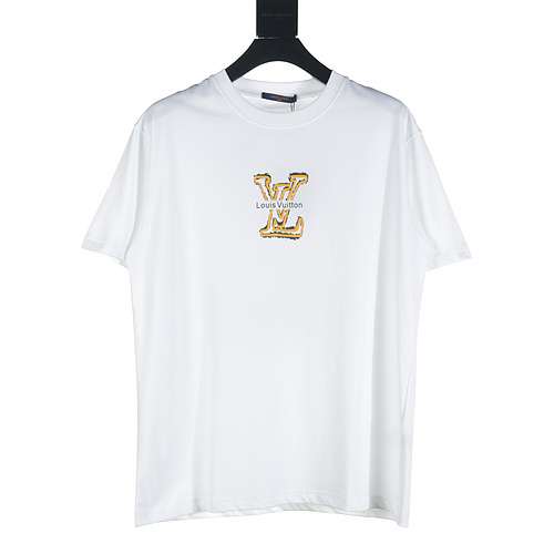 T-shirt a maniche corte con logo in schiuma LV