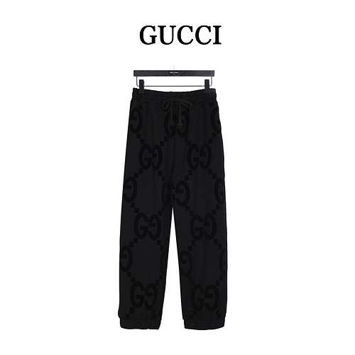 Pantaloni GCGucci Doppia G in cotone floccato