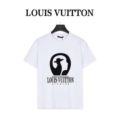 T-shirt a maniche corte floccata con tema studio cinematografico LV Louis Vuitton