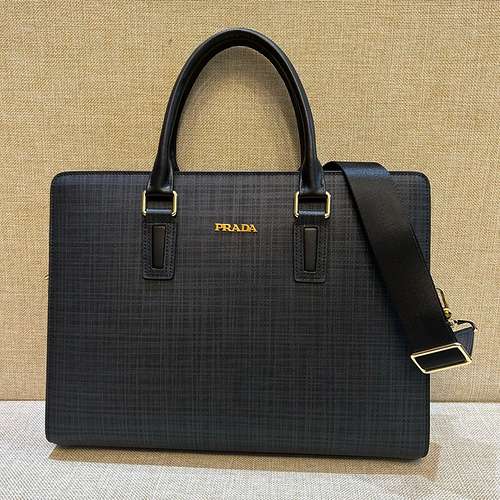 Briefcase for men of the P family, made of imported top-quality original leather, high-end replica v