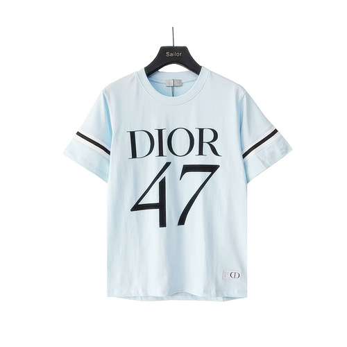 T-shirt a maniche corte con logo classico CD Dior lettera 47