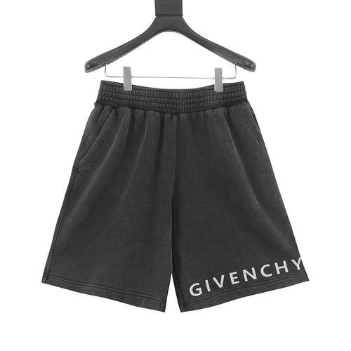 Pantaloncini lavati con scritte riflettenti GVC