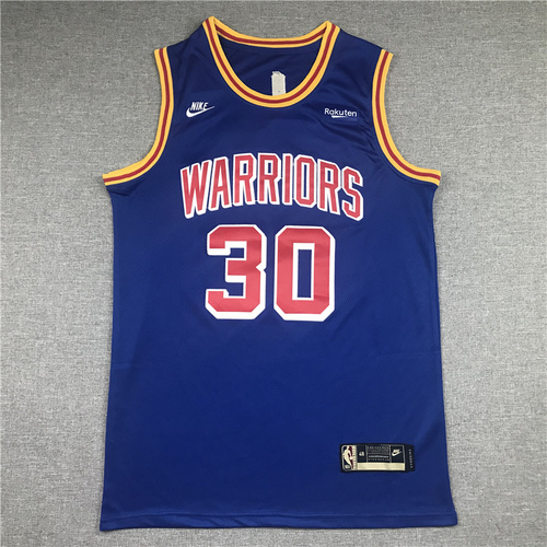 Warriors No. 30 Curry 75th Anniversary Blue