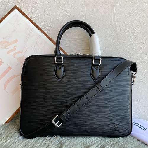 Briefcase for LL men, made of imported premium original leather, high-end replica version, delivery 