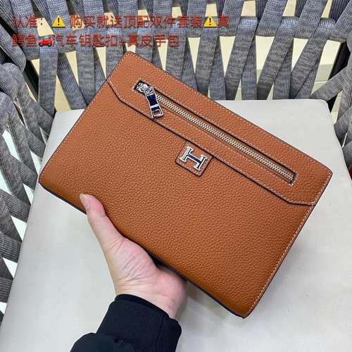 Pochette Borsa da uomo AiShi Borsa AiShi realizzata in pelle bovina originale importata Borsa regalo