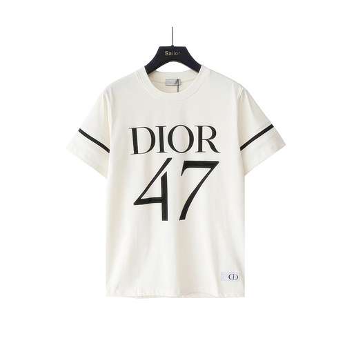 T-shirt a maniche corte con logo classico CD Dior lettera 47