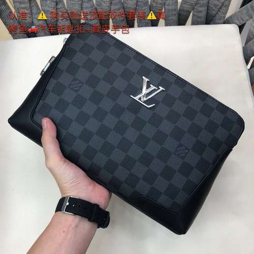 Clutch bag LL men's bag LL handbag Made of imported original cowhide High-end quality Delivery gift 