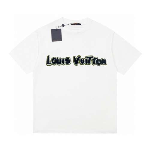 Maglietta a maniche corte con logo ricamato con spazzolino da denti con fondo verde LVLouis Vuitton 