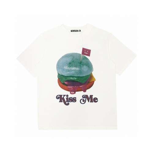 T-shirt a maniche corte dipinta con hamburger in edizione limitata di Acne Studio24ss