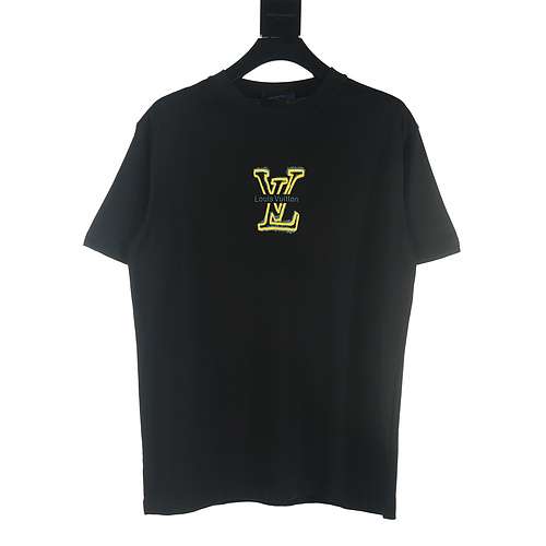 T-shirt a maniche corte con logo in schiuma LV