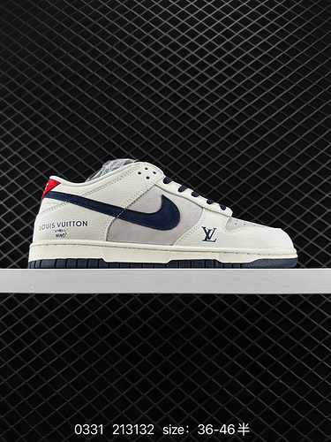 6 Nk SB Dunk Low LV co-branded - suede navy blue Anniversary high-end custom low-top casual sneakers