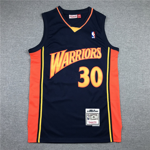 Warriors No. 30 Curry MN Retro Dark Blue