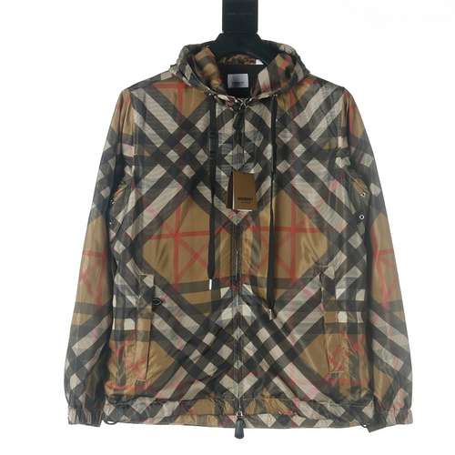 Burberry BBR 23 nuova giacca scozzese con cappuccio a rombi