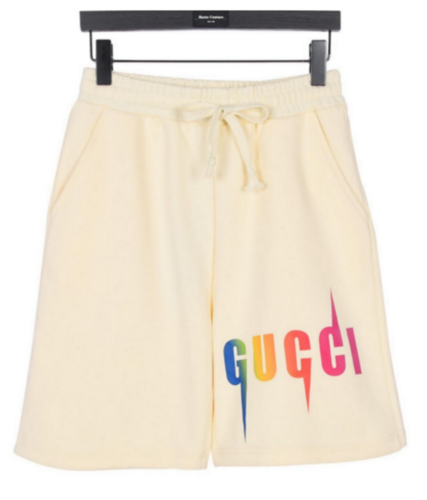 Pantaloncini con stampa fulmini sfumati arcobaleno 24ss di GCGucci