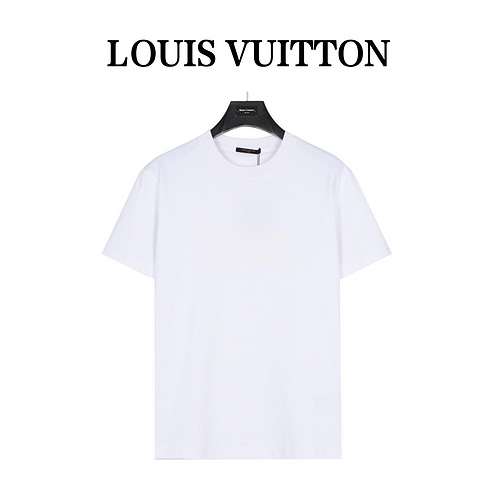 T-shirt a maniche corte pressata con logo LVLouis Vuitton con lettere di conchiglia di perle