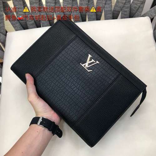 Clutch bag LL men's bag LL handbag Made of imported original cowhide High-end quality Delivery gift 