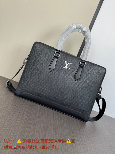 Briefcase LL men's bag LL handbag Made of imported top original leather High-end replica version Del