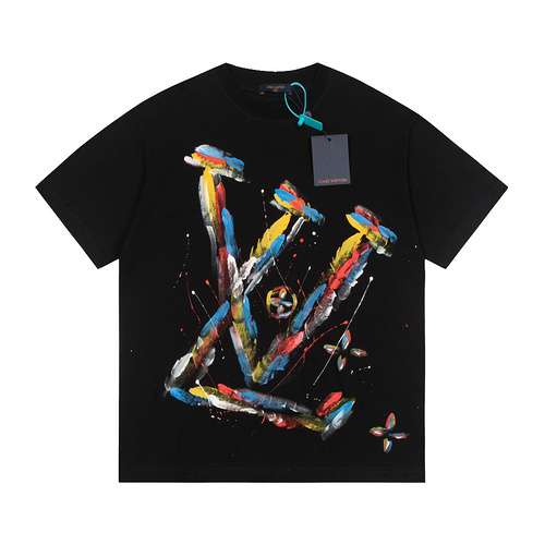 T-shirt a maniche corte con logo grande graffiti di LVLouis Vuitton