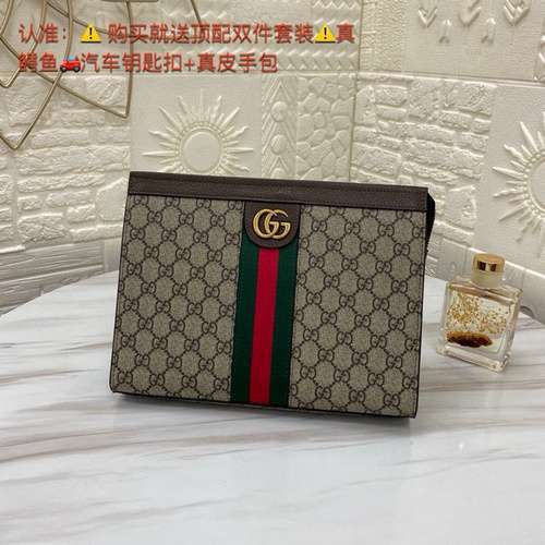 Clutch bag GG men's bag GG handbag Made of imported original cowhide High-end quality Delivery gift 