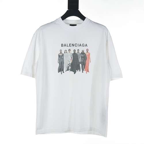 Balenciaga BLCG mostra il modello con ritratto Tshirt a maniche corte con stampa Kangli