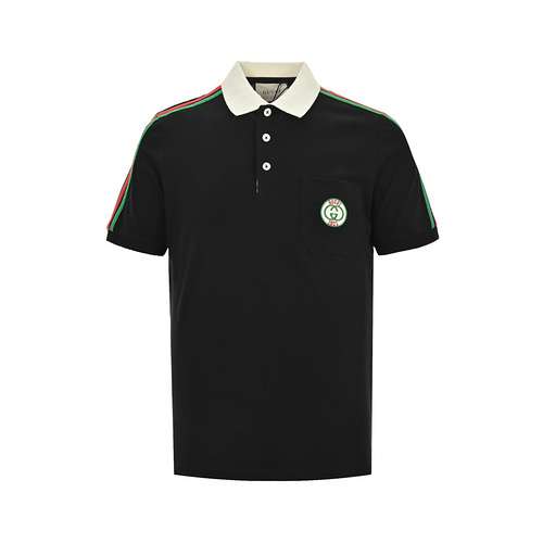 GC Gucci Red and Green Stripes 1921 Limited Pocket Polo manica corta