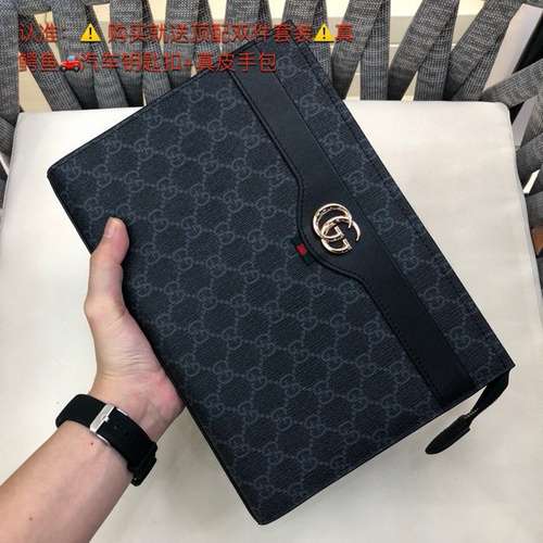 Clutch bag GG men's bag GG handbag Made of imported original cowhide High-end quality Delivery gift 