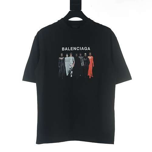 Balenciaga BLCG mostra il modello con ritratto Tshirt a maniche corte con stampa Kangli