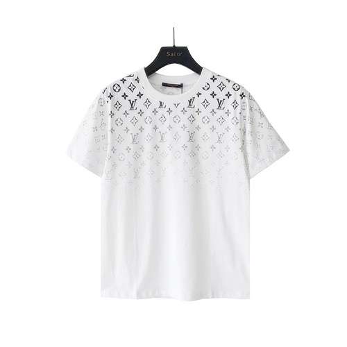 T-shirt a maniche corte con stampa sfumata del logo LV Louis Vuitton