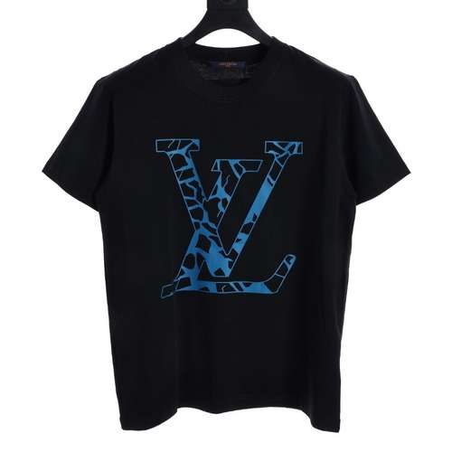 T-shirt a maniche corte jacquard screpolata serie sci LV 24ss