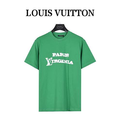 T-shirt a maniche corte con stampa di lettere con logo sparpagliato di LVLouis Vuitton 24ss