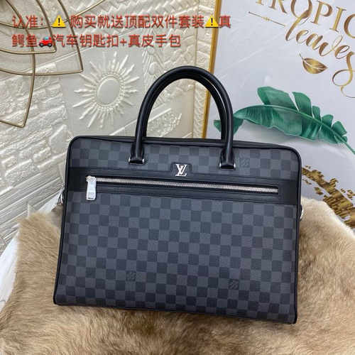 Briefcase LLL men's bag LL handbag Made of imported top original leather High-end replica version De