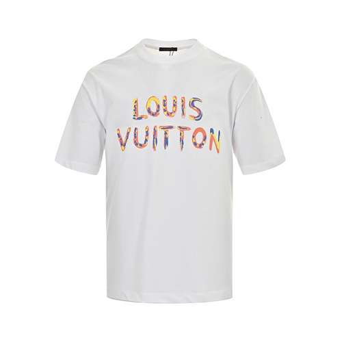 Maniche corte con stampa girasole parodia dipinta a mano di LVLouis Vuitton 24ss