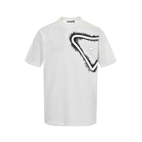 PRDPrada 24ss maniche corte stampate con logo triangolo