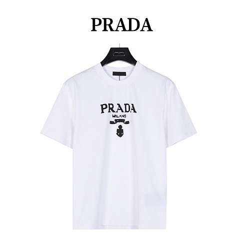 Maniche corte in effetto lavato stampato Prada PRD 24ss