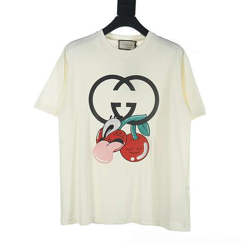 Tshirt a maniche corte con ricamo ciliegie Gucci GUC