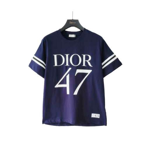 T-shirt a maniche corte con logo classico CD Dior lettera 47