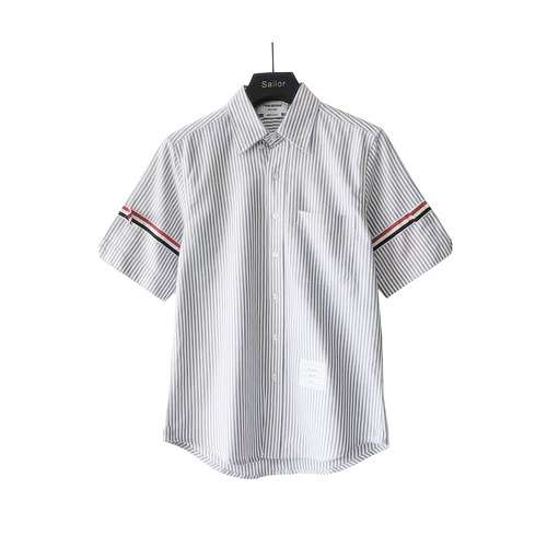 Camicia classica TB Tom Brown in tessuto popeline di raso con doppia fascia al braccio