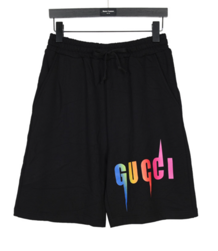 Pantaloncini con stampa fulmini sfumati arcobaleno 24ss di GCGucci