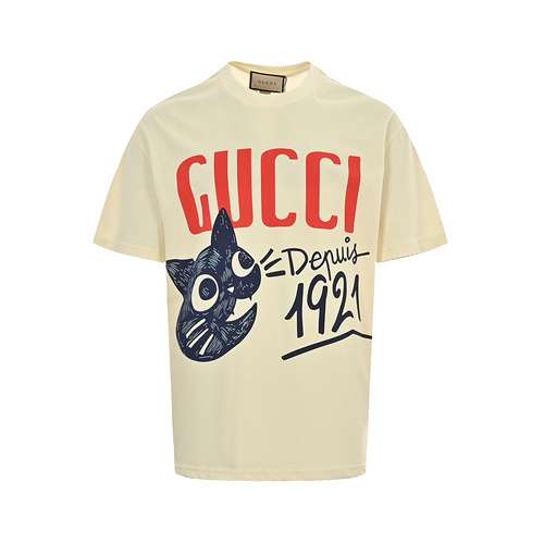 GCGucci 1921 stampa gatto maniche corte