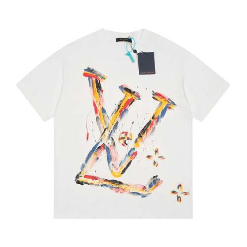 T-shirt a maniche corte con logo grande graffiti di LVLouis Vuitton