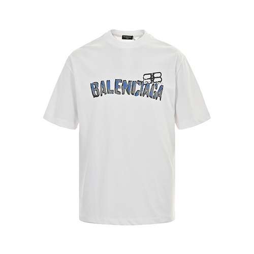 BLCGBalenciaga 24ss maniche corte con stampa di lettere graffiti